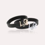 Emblem Love Bracelet with Black Diamond and Stainless