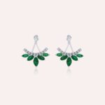 Classic Diamond Earrings with Emerald