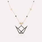 Emblem Diamond Necklace with Black Diamond