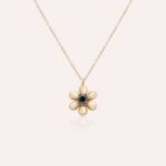 Daily Dazzle Flower  Diamond Necklace with Fancy Black Diamond