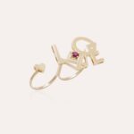 Emblem Gold Ring Love with Colored Stone