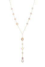 Emblem Gold Necklace with Pearls