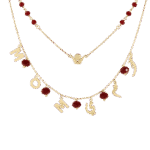 Oummi MOM Gold Necklace with Colored Stones