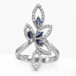 Classic Diamond Ring with Sapphire