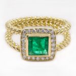 Daily Dazzle Diamond Ring with Emerald