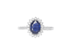 Classic Diamond Ring with Sapphire