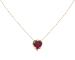 Daily Dazzle Diamond Necklace Heart with Colored Stone