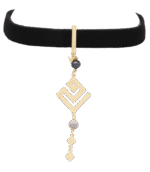 Daily Dazzle Choker Gold Necklace With Leather and Pearls