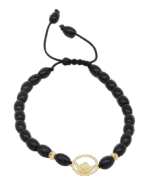 Emblem Gold Bracelet with Precious Beads