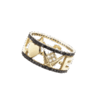 Emblem Diamond  Love Ring with Black Diamond