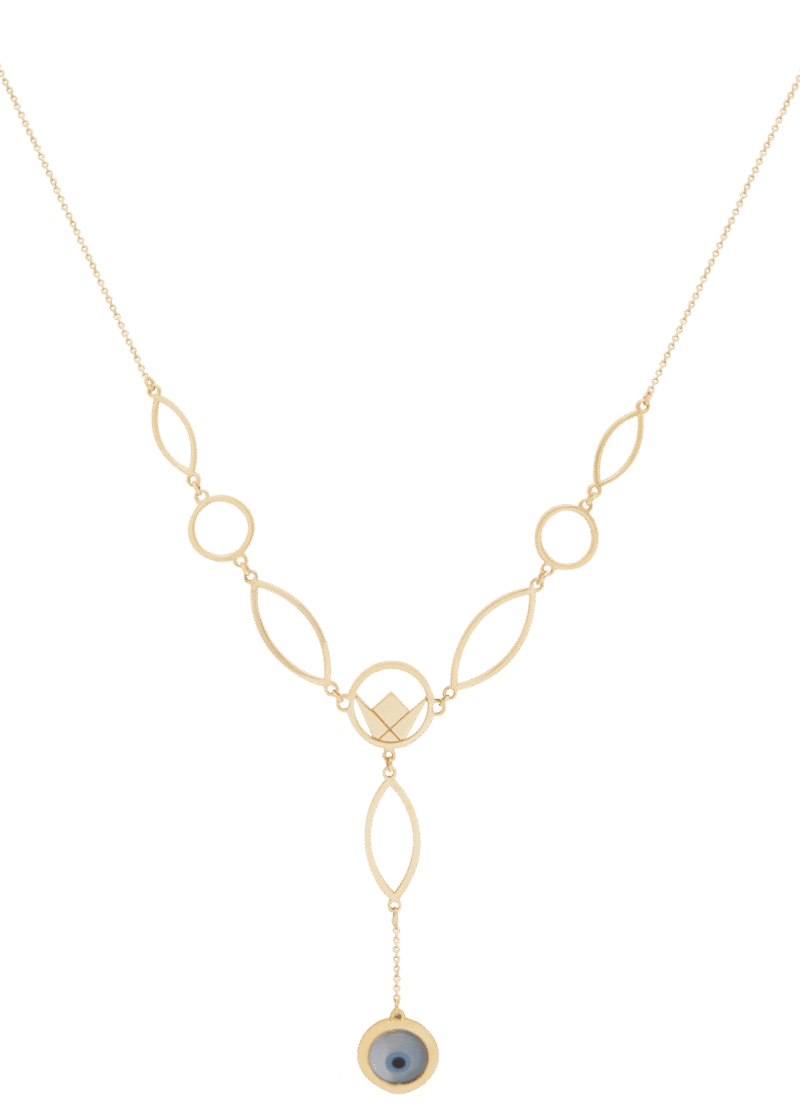 Evil Eye jewelry, Emblem Gold Necklace