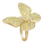 Butterfly Diamond Ring with Sapphire