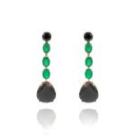 Daily Dazzle Fancy Diamond Earrings with Emerald