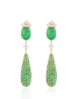 Classic Diamond Earrings with Emerald