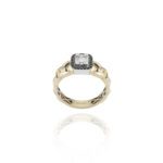 Chain Diamond Ring with Baguette and Black Diamond