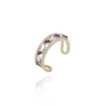 Daily Dazzle Diamond Ring with Baguette and Ruby
