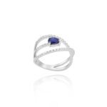 Classic Diamond Ring with Sapphire