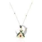 Fairy Tale Diamond Necklace with Emerald and Precious Colors