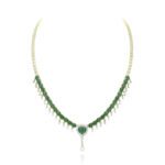 Classic Diamond Necklace with Emerald