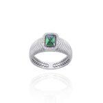 Classic Diamond Ring with Colored Stone
