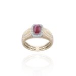 Classic Diamond Ring with Colored Stone