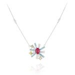 Daily Dazzle Diamond Necklace with Fancy Diamond and Ruby