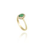Classic Diamond Ring with Colored Stone