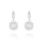 Bridal Diamond Earrings with Baguette Diamond