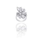 Classic Diamond Ring with Emerald-cut  Marquise and Pear