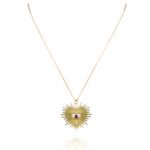 Classic Gold Necklace Heart with Ruby