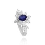 Classic Diamond Ring with Sapphire