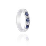 Classic Ring Diamond with Sapphire