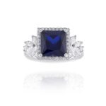 Classic Diamond Ring with Marquise and Precious Stone