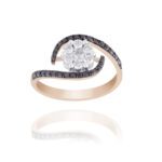 Classic Diamond Ring with Fancy Black Diamond