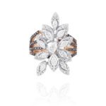 Classic Diamond Ring with Marquise  Pear and Black Diamond