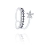 Classic Diamond Ring with Fancy Black Diamond