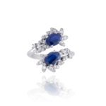 Classic Diamond Ring with Sapphire