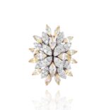 Classic Diamond Ring with Precious Yellow Stones