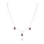 Classic Diamond Necklace with Colored Stones