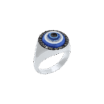 Evil Eye Diamond Ring with Black Diamonds