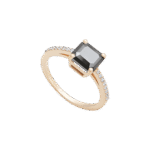 Classic Diamond Ring with Center Black Diamond