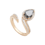 Classic Diamond Ring with Center Black Diamond