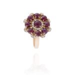 Daily Dazzle Flower Diamond Ring with Ruby
