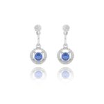 Classic Diamond Earrings with Sapphire
