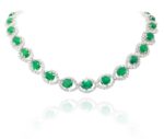 Classic Diamond Necklace With Emerald