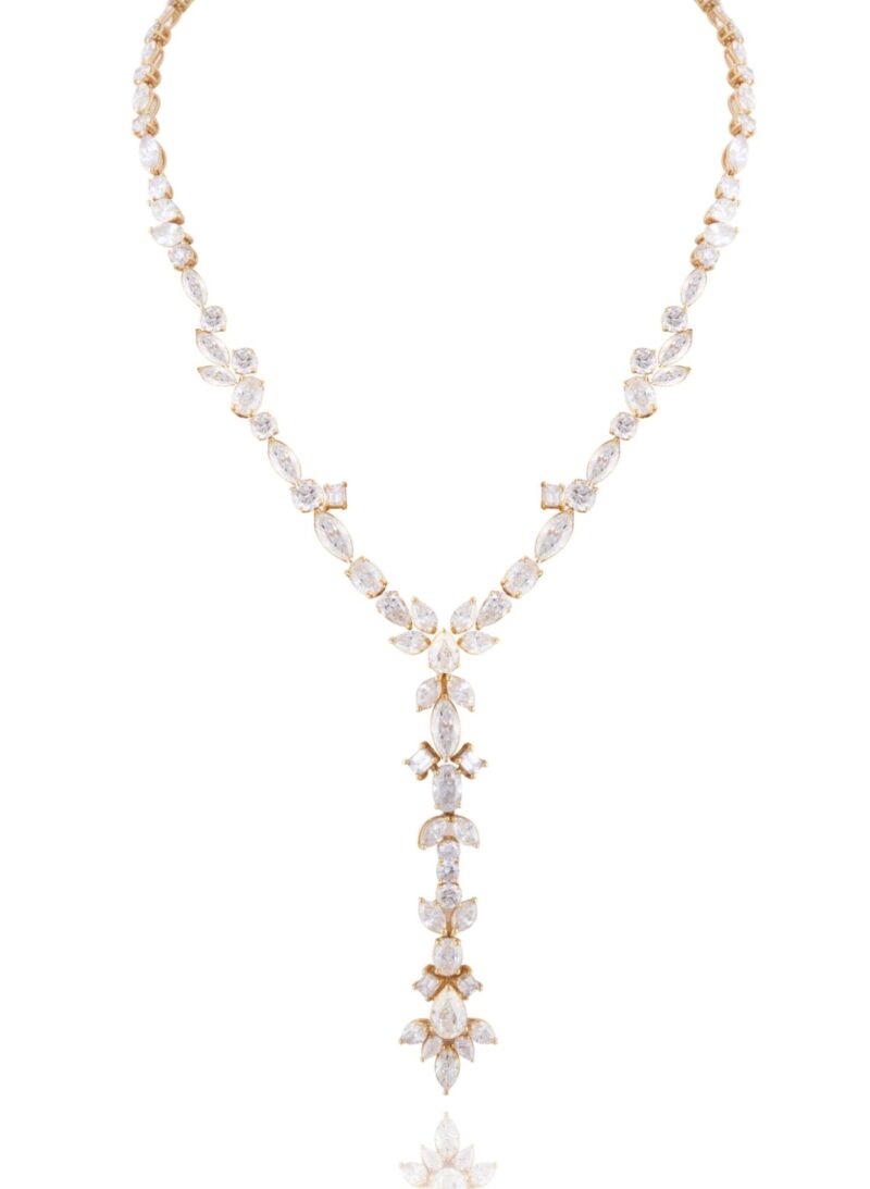 Classic Diamond Necklace with Marquise Oval and Pear