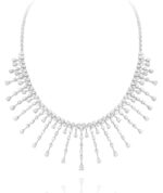 Bridal Diamond Necklace with Baguette and Pear