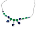 Daily Dazzle Diamond Necklace with Sapphire and Emerald