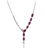 Classic Diamond Necklace with Ruby
