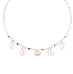 Emblem Gold Necklace with Colored stones